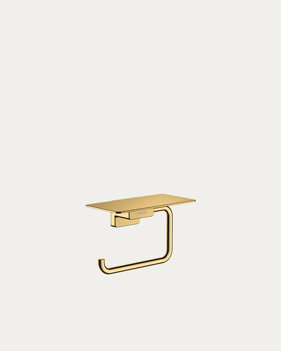 Hansgrohe držač toaletnog papira sa policom AddStoris, polished gold optic