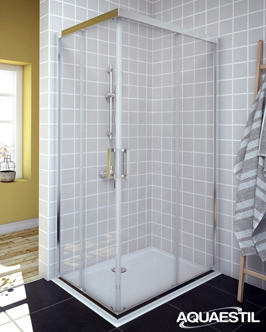 Aquaestil tuš vrata za kabinu Savana D+D, 80 cm, klizna, krom/prozirno