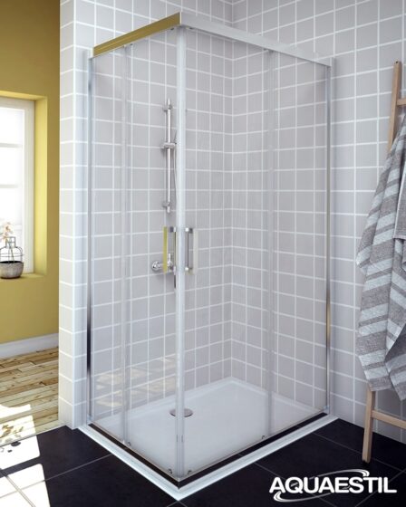 Aquaestil tuš vrata za kabinu Savana D+D, 120cm, klizna, krom/prozirno