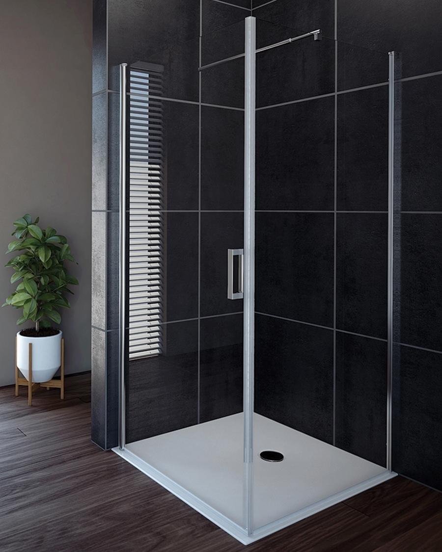 Aquaestil tuš vrata za kabinu Oasis D+W, 90 cm, jednokrilna, krom/prozirno