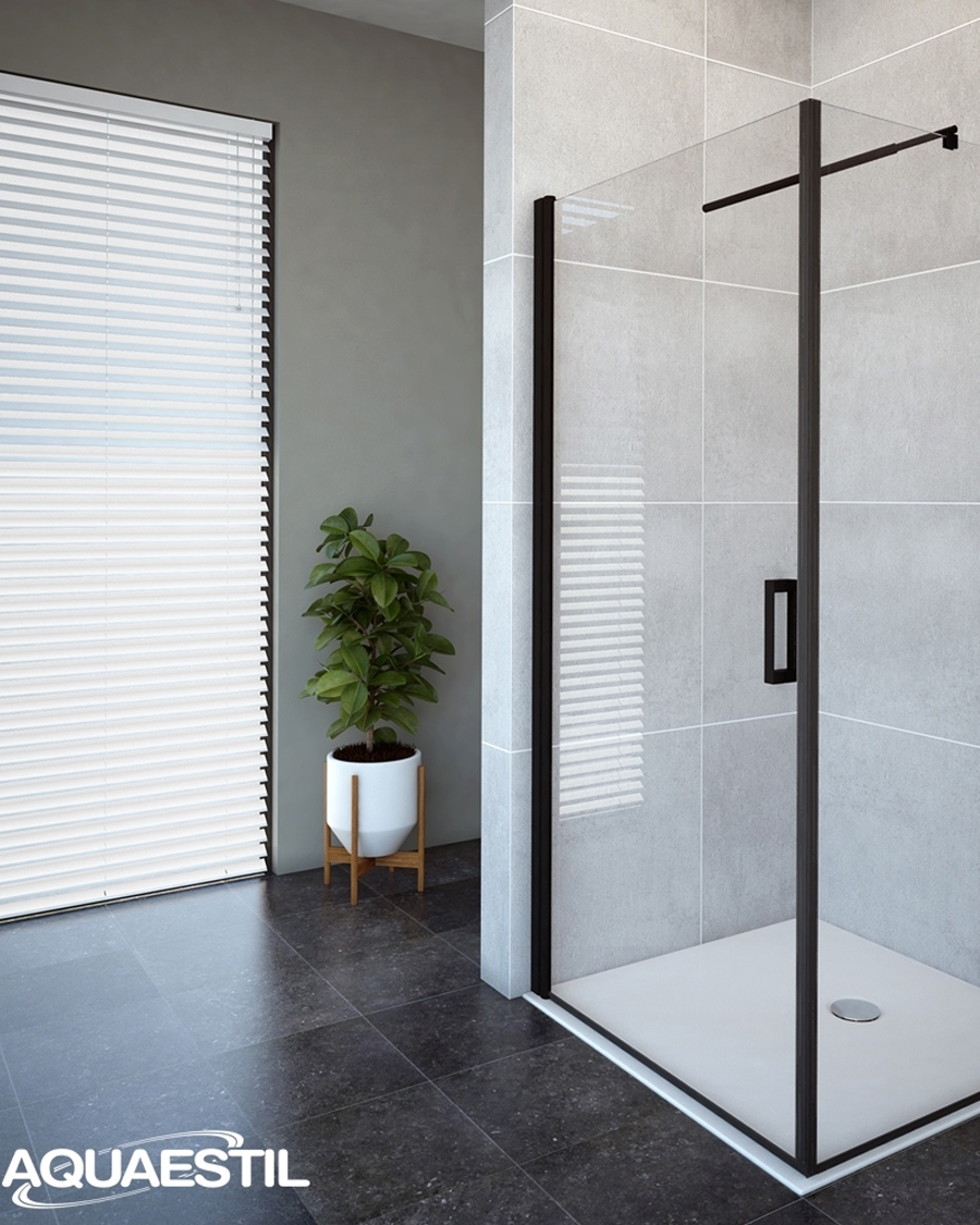 Aquaestil tuš stranica za kabinu Oasis D+W, 90 cm, crna/prozirno