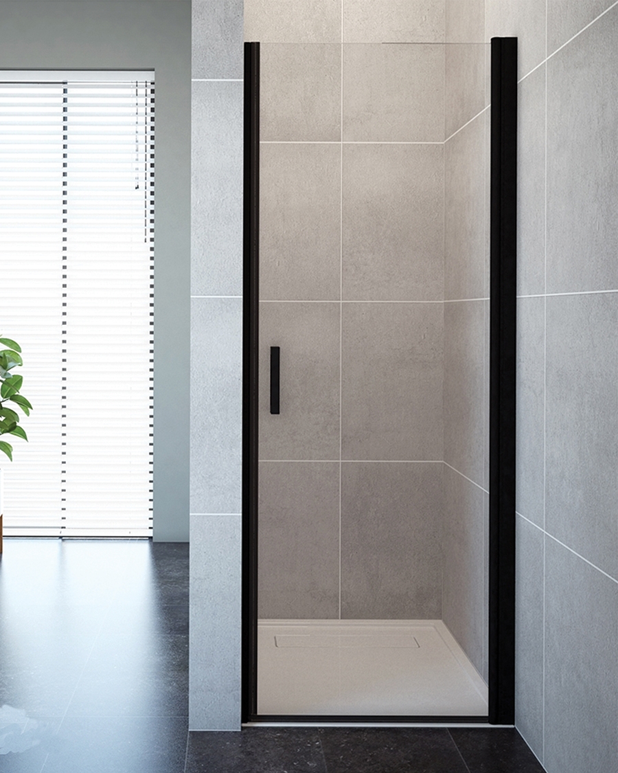 Aquaestil tuš vrata Oasis D, 90 cm, jednokrilna, crna/prozirno, desna
