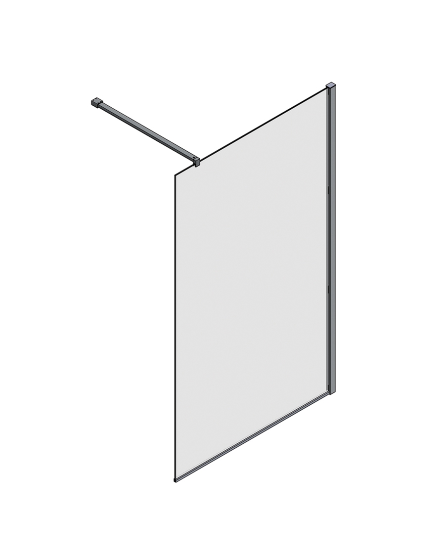 Aquaestil walk-in Zenith Wall, 140 cm, krom/prozirno
