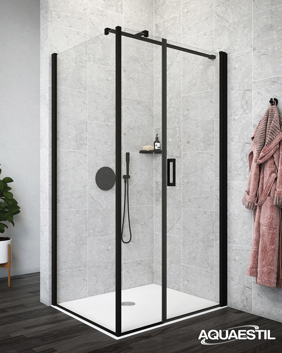 Aquaestil tuš stranica za kabinu Mars D+W, 120 cm, crna/prozirno