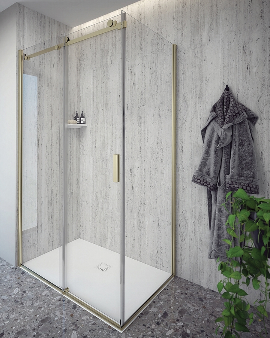 Aquaestil tuš stranica za vrata Artego D+W, 90 cm, zlatna/prozirno