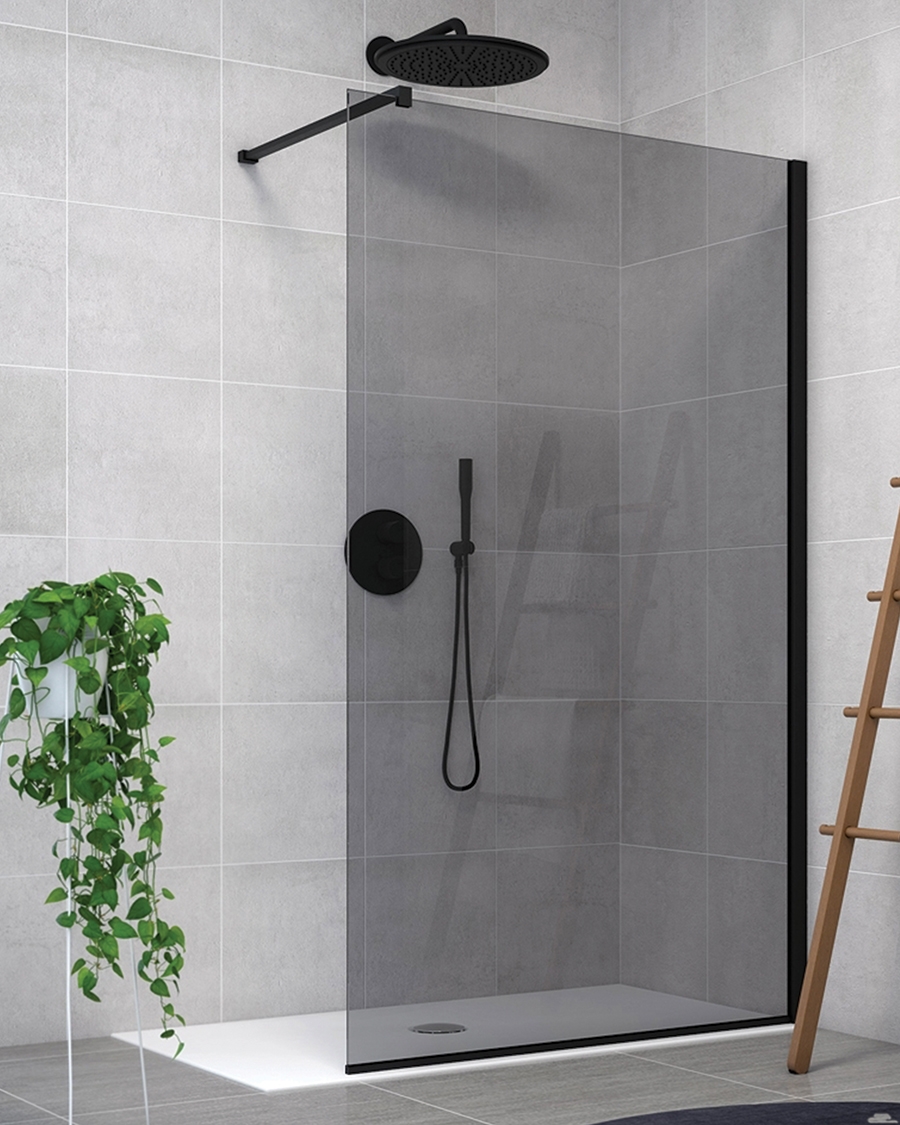 Aquaestil walk-in Zenith Wall, 120 cm, crna/sivo
