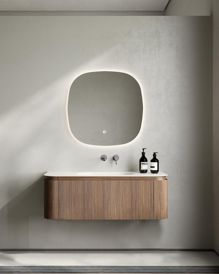 Idealaqua R Grete 120 cm ormarić s umivaonikom, tamno smeđe drvo