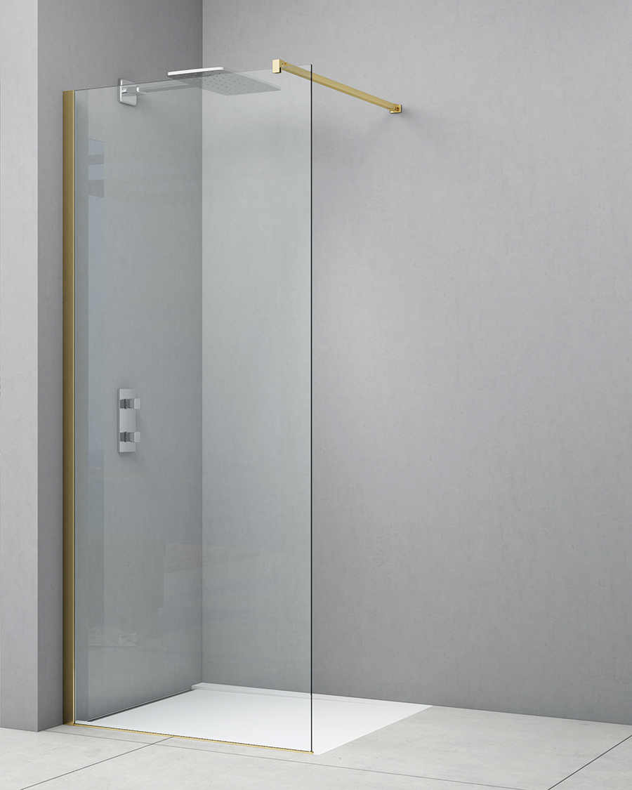 Idealaqua walk-in Brushed DNR, 110 cm, brushed gold\prozirno