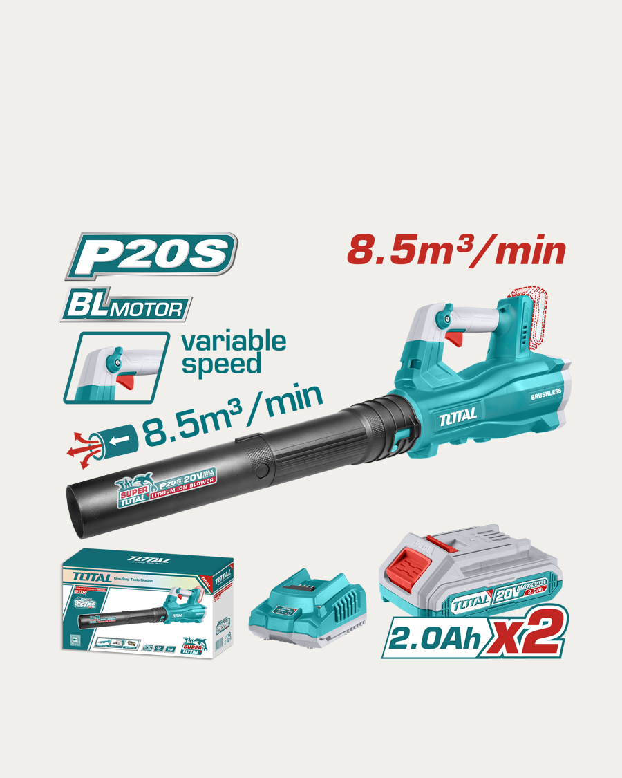 Total aku puhač lišća 8,5 m3/h+baterije, punjač