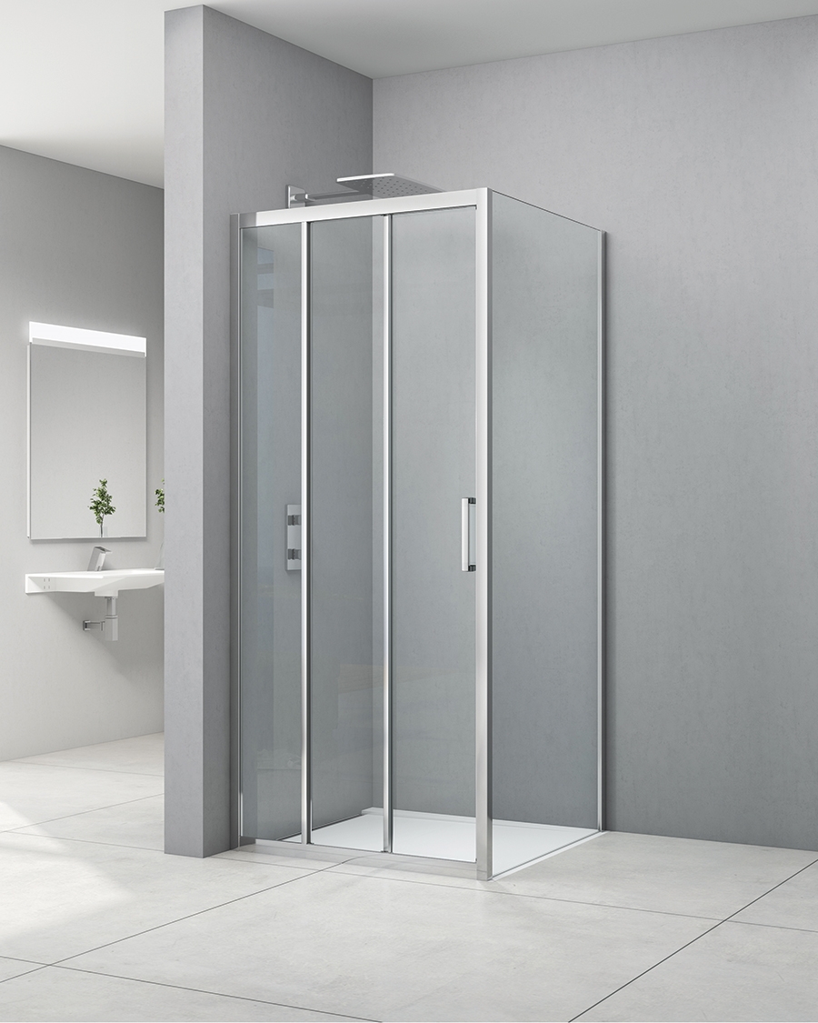Idealaqua tuš stranica za vrata NDR, 90 cm, krom\prozirno