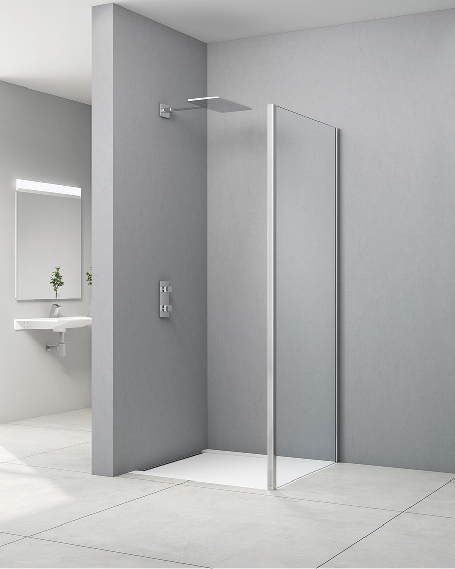 Idealaqua tuš stranica za vrata NDR, 90 cm, krom\prozirno