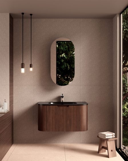 Idealaqua Manto 90 cm ogledalo s ormarićem crni