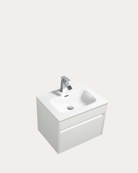 Idealaqua Paola 80 cm kupaonski ormarić s umivaonikom, bijeli – slika 2