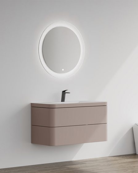 Idealaqua Molia 100 cm ormarić s umivaonikom, bež – slika 1
