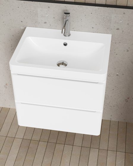Idealaqua R GF 60 cm ormarić s umivaonikom, bijeli – slika 1