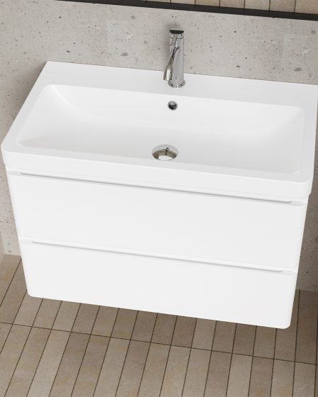 Idealaqua R GF 80 cm ormarić s umivaonikom, bijeli – slika 1