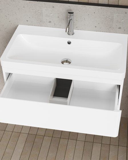 Idealaqua R GF 80 cm ormarić s umivaonikom, bijeli – slika 2