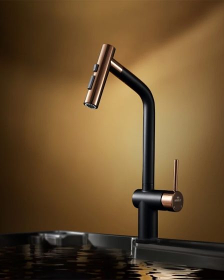 Idealaqua Higold 2.0 miješalica za sudoper sa tušem, black/rose gold