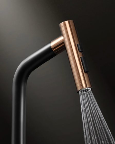 Idealaqua Higold 2.0 miješalica za sudoper sa tušem, black/rose gold – slika 1
