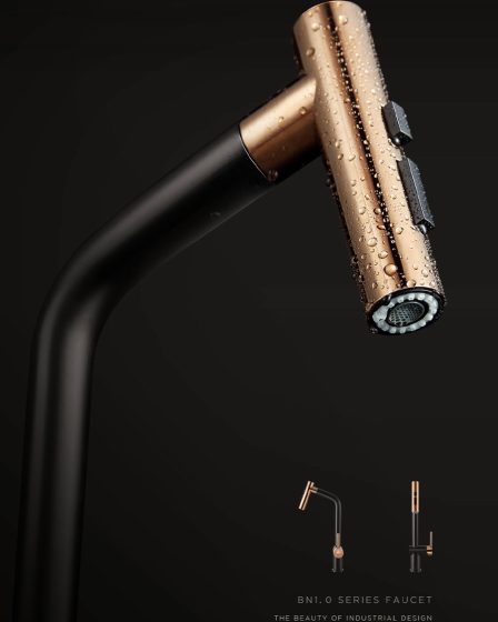 Idealaqua Higold 2.0 miješalica za sudoper sa tušem, black/rose gold – slika 5